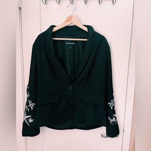 Embroidered Black Blazer